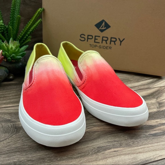 NIB Sperry Seaside Dip Dye Slip On Canvas Sneaker - Picture 3 of 12